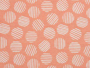 Dekostoff gestreifte Kreise, apricot