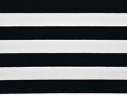RESTSTÜCK 64 cm Sweatstoff French Terry Streifen 2,2 cm garngefärbt, schwarz weiß