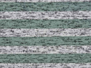 Strickstoff Streifen angeraut, mint grau