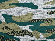 Strickstoff Camouflage angeraut, flaschengrn