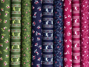 Baumwollstoff Blmchen Trachtenlook, dunkelblau