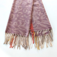 Schal Halstuch Leoparden Zebra Muster Animal Print Fransen, altrosa mauve