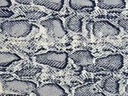 RESTSTCK 19 cm Blusenstoff Crepe Schlangenmuster, grau