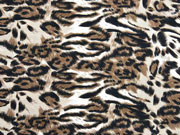 RESTSTCK 165 cm Blusenstoff Crepe Leopardenmuster, braun