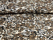 RESTSTCK 165 cm Blusenstoff Crepe Leopardenmuster, braun