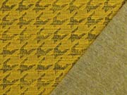 Strickstoff Jacquard groer Hahnentritt, schwarz ocker