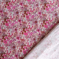 Baumwollstoff kleine Blumen Blmchen Silky Cotton, flieder bordeaux pink wei