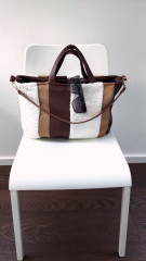 Kunstleder Lederimitat elegante Prgung Taschenherstellung, schokobraun