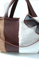 Kunstleder Lederimitat elegante Prgung Taschenherstellung, schokobraun