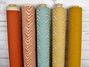 Dekostoff Leinenlook Zickzack grafisches Muster , terracotta