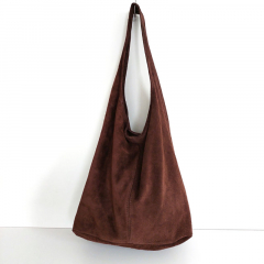 Wildleder Tasche Shopper Beutelform - schokobraun