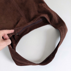 Wildleder Tasche Shopper Beutelform - schokobraun