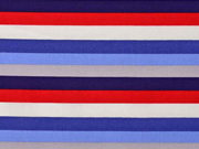 Baumwollstoff Streifen 1 cm, blau rot wei grau