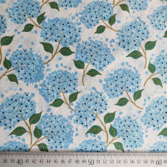 Baumwollstoff Popeline Blten Hortensie, hellblau wei