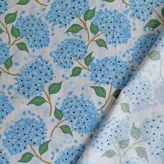 Baumwollstoff Popeline Blten Hortensie, hellblau wei