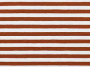 Jerseystoff Streifen 5 mm, terracotta wei