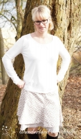 RESTSTCK 50 cm Baumwollstoff mit Stretch Labyrinth Muster, beige