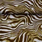 RESTSTCK 143 cm Viskose Jersey Stoff  Zebra Muster, grau khaki