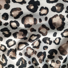 Canvas Stoff Baumwollstoff Leoparden Muster, schwarz ecrue