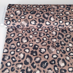Canvas Stoff Baumwollstoff Leoparden Muster, schwarz braun