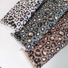 Canvas Stoff Baumwollstoff Leoparden Muster, schwarz braun