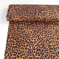 Viskose Webware Leopardenmuster, schwarz karamell aus LENZING™ ECOVERO™ Viscosefasern