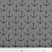 Sweatstoff French Terry mittlerer Anker, schwarz anthrazit