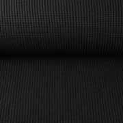 Strickstoff Rippenstrick Baumwolle Halbpatent, schwarz