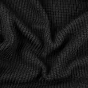 Strickstoff Rippenstrick Baumwolle Halbpatent, schwarz