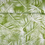 RESTSTÜCK 50 cm Baumwollstoff Viskosestoff Webware tropische Blätter, weiss hellgrün