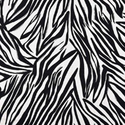 RESTSTÜCK 67 cm Viskose Leinen Webware Zebra Muster Animal Print, schwarz natur