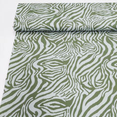 Baumwollsatin Baumwollstoff mit Stretch Animal Print, armygrn schilfgrn