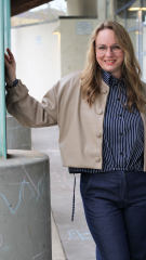 Lederimitat mit Wildleder-Imitat Rcken elastisch, hellbeige