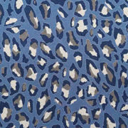 Viskose Jerseystoff Leoparden Muster, beige jeansblau