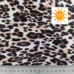 Badelycra Badeanzugstoff Funktionsjersey Leopardenmuster gerippt, schwarz beige wei
