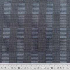 RESTSTCK 48 cm Hosenstretch Stoff Bengalin Glencheck Karomuster, rauchblau schwarz