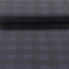 RESTSTCK 48 cm Hosenstretch Stoff Bengalin Glencheck Karomuster, rauchblau schwarz
