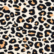 RESTSTÜCK 80 cm Jerseystoff Leopardenmuster, schwarz beige