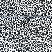 RESTSTÜCK 68 cm Jerseystoff Leopardenmuster, schwarz grau weiß
