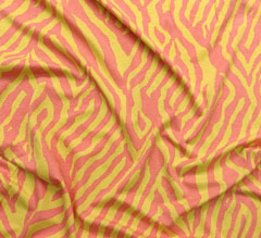 Viskose Jerseystoff Animal Print Zebra, lachs gelb