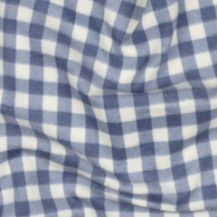 Flanellstoff Baumwollstoff Karomuster kariert, jeansblau wei