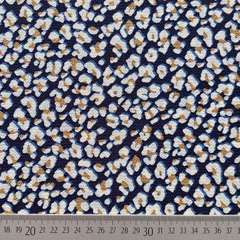Blusenstoff Crepe Leopardemuster, beige wei dunkelblau