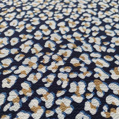 Blusenstoff Crepe Leopardemuster, beige wei dunkelblau
