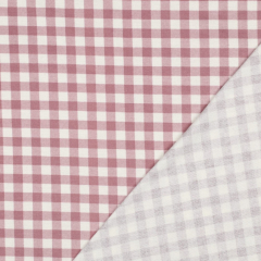 Flanellstoff Baumwollstoff Karomuster kariert, mauve wei