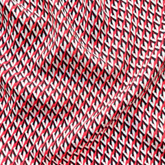 Viskosestoff Blusenstoff Gitternetz klein gemustert, rot schwarz weiss