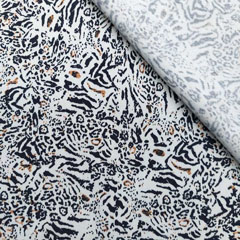 Hosenstretchstoff Bengalin Animal Print, grau beige weiss