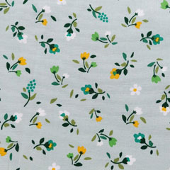 Baumwollstoff Popelin Blumen, mint
