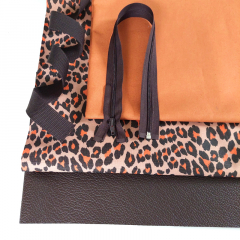 RESTSTCK 25 cm Codura Outdoor Taschenstoff wasserdicht beschichtet, Leopardenmuster, orange dunkelbraun beige