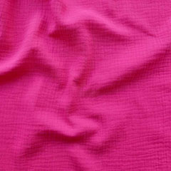 RESTSTÜCK 69 cm Musselin Stoff Double Gauze uni, pink