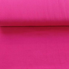 Musselin Stoff Double Gauze uni,hot pink